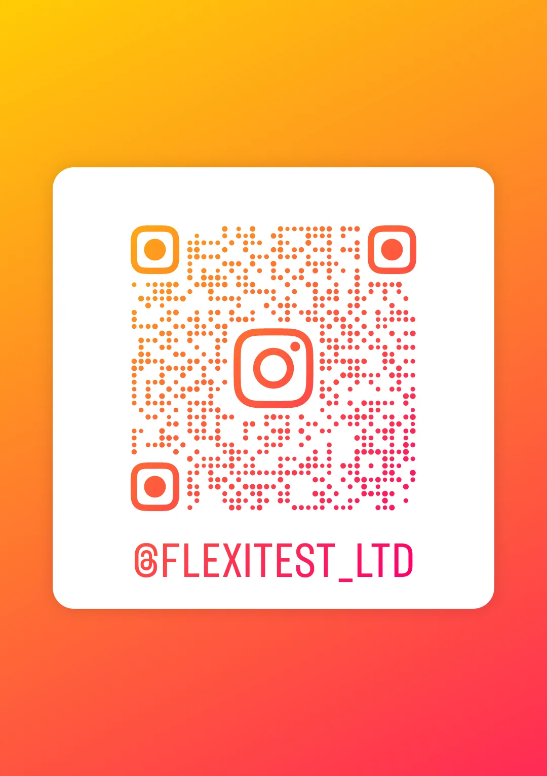 Follow Flexitest on Instagram - Scan QR Code
